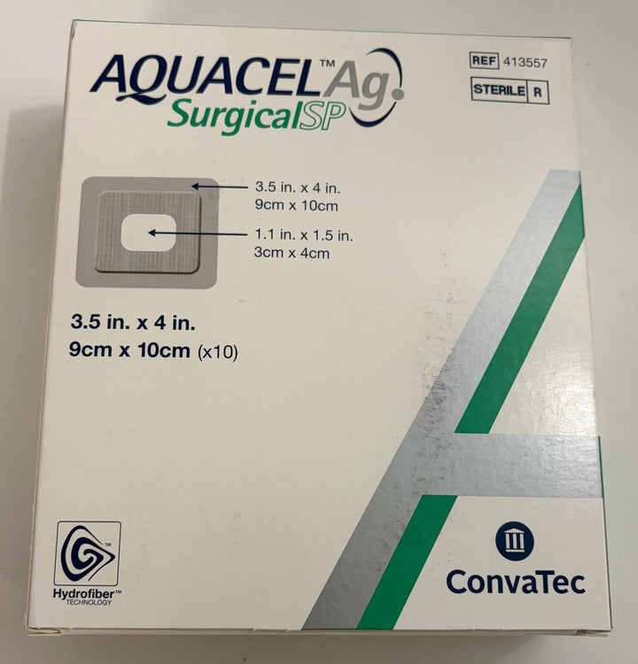 Aquacel AG Surgical SP 3.5" x 4" / 9cm x 10cm, Sterile (10-Pack) Ref 413557
