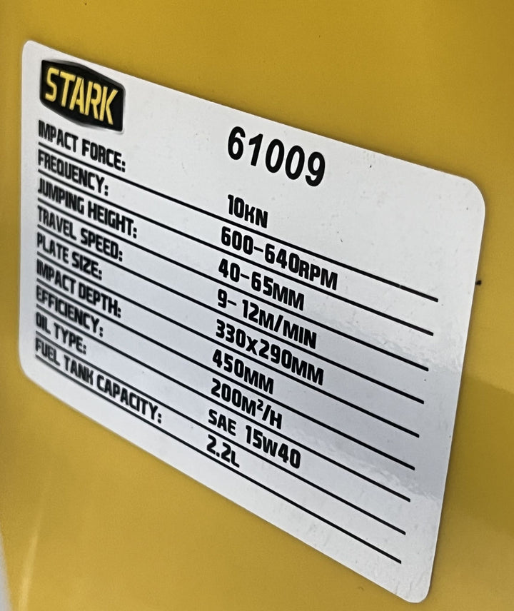 Stark 61009 6.5 HP Gas Jumping Jack Tamper Rammer Compactor Tool