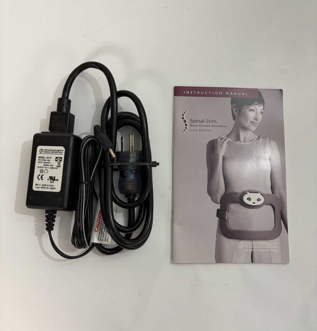Orthofix 4017F Spinal-Stim Power Adapter with Cord for Model 2212 w/ Instruction Manual