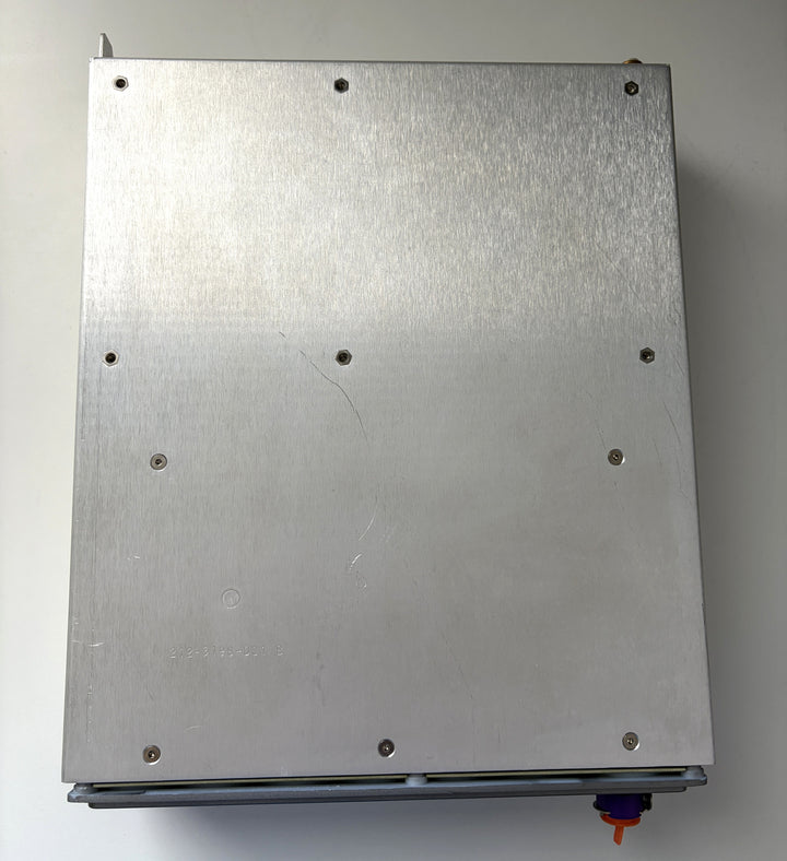 Metal box with screws on a white background