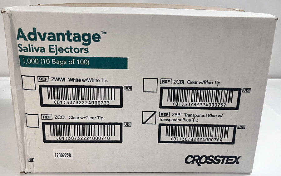 Advantage Saliva Ejectors 1,000 (10 Bags of 100)