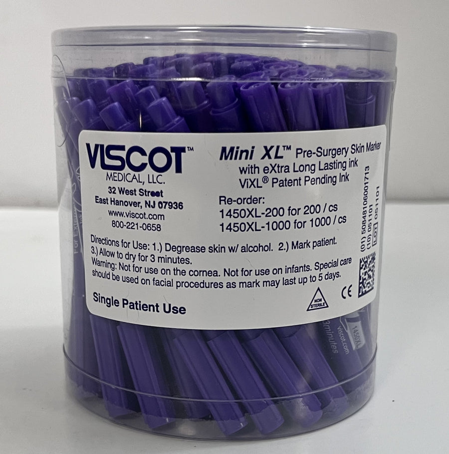 Viscot 1450XL Mini XL Tattoo Skin Marker Surgical with Long-Lasting Ink (100-Pack)