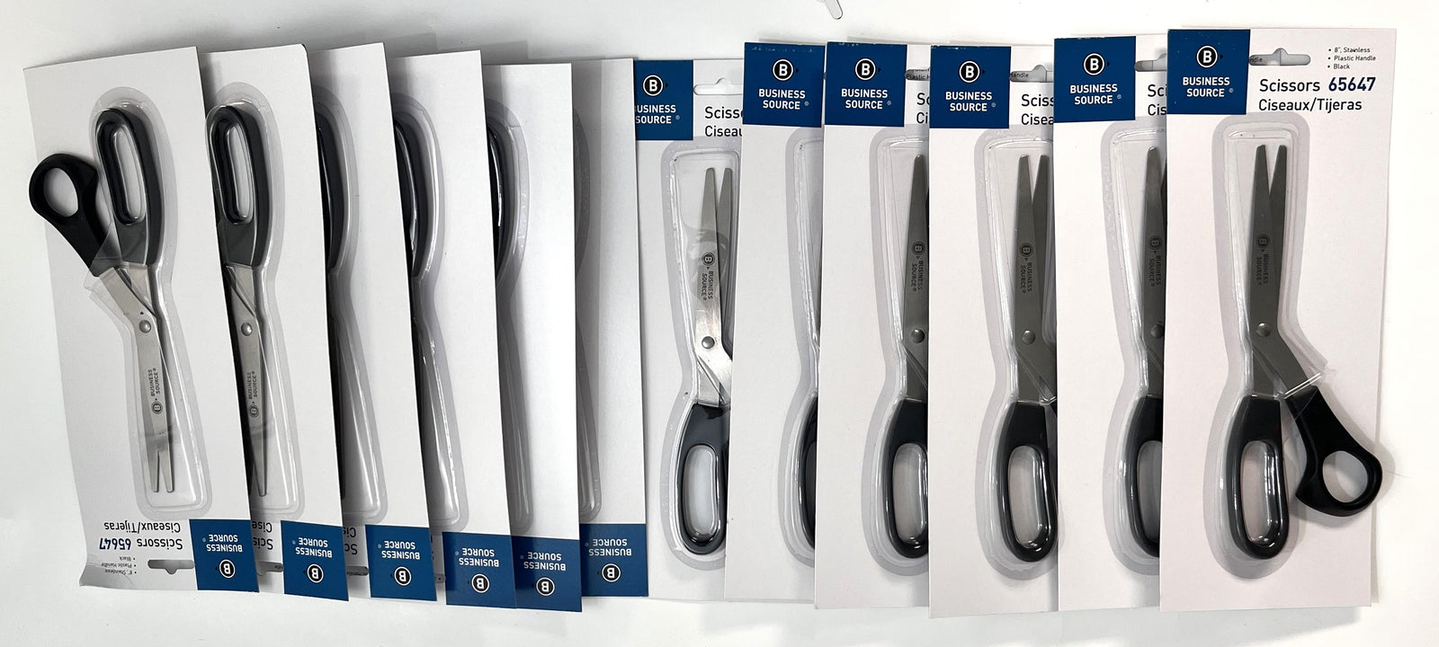 Business Source 8" Scissors 65647, Stainless Steel (12-Pack)