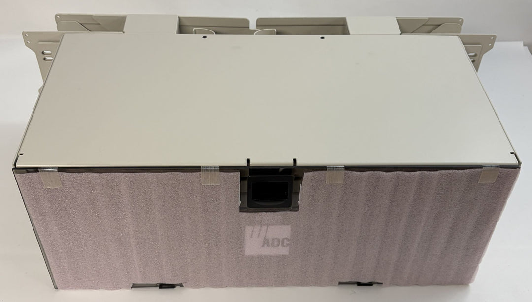 PHENTERSALES TE Connectivity optical distribution frame chassis block in a clean industrial design, suitable for organized fiber optic cable management in business and industrial environments.