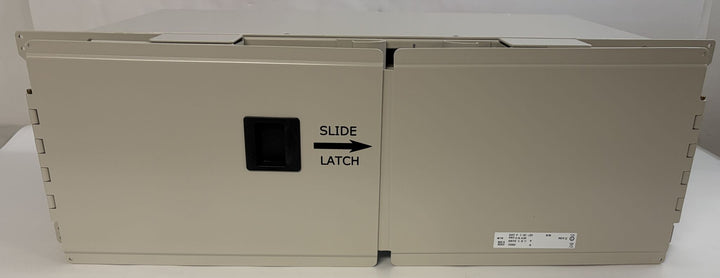PHENTERSALES branded beige optical distribution frame chassis block with sliding latch mechanism, designed for industrial or business-grade electrical and networking use.