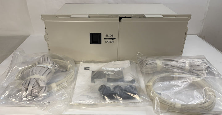 PHENTERSALES optical distribution frame chassis block in beige with accompanying cables and mounting accessories packaged separately, designed for business and industrial use.