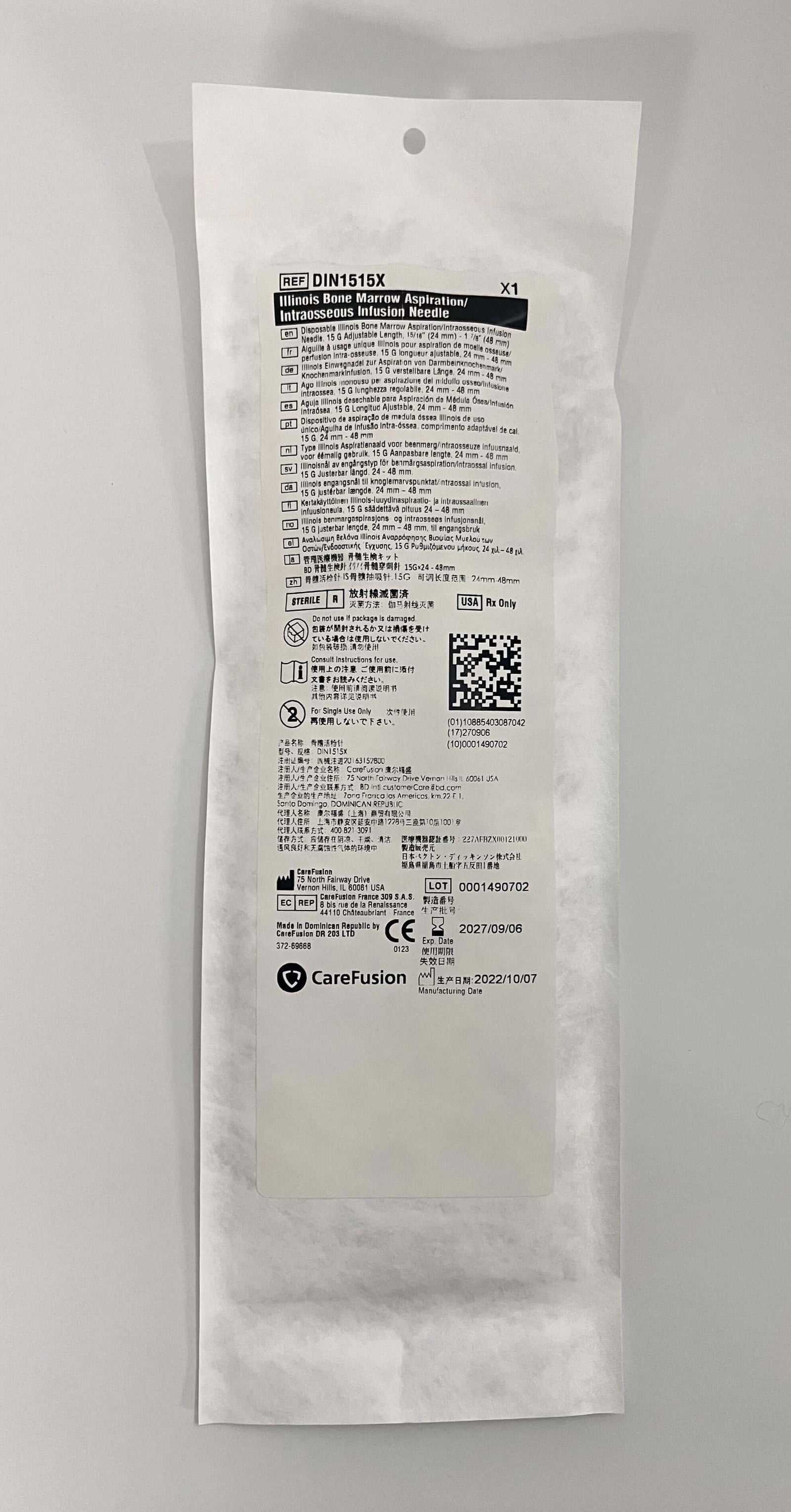 Illinois DIN1515X Bone Marrow Aspiration Needle 15G