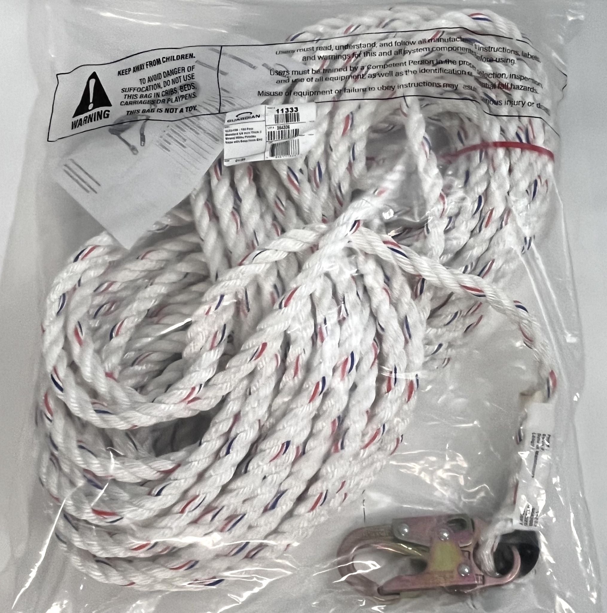 Guardian 11333 VL58-100 100 Ft. Standard 5/8 Inch Thick 3 Strand Rope ...