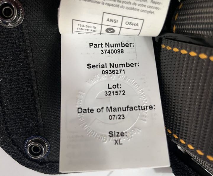 Guardian B7 Comfort Harness, Waist Pad, Hip D, QC-QC, Size XL