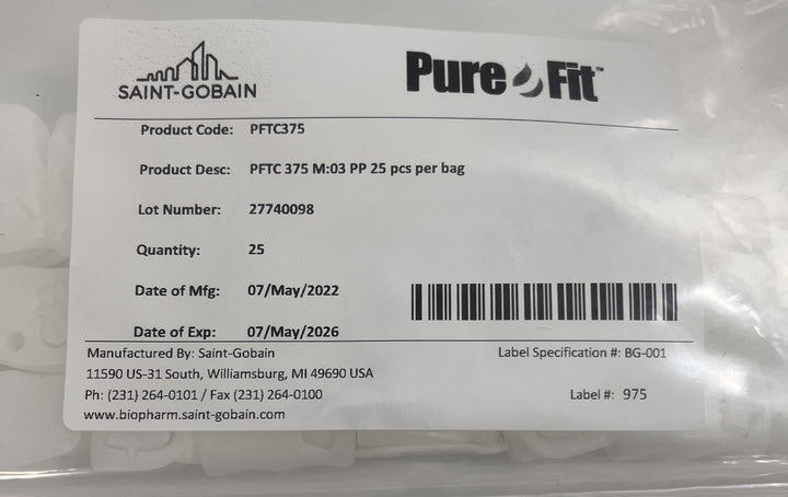 Saint-Gobain Pure-Fit Tube Clamps PFTC375 M:03 PP (25-Pack)