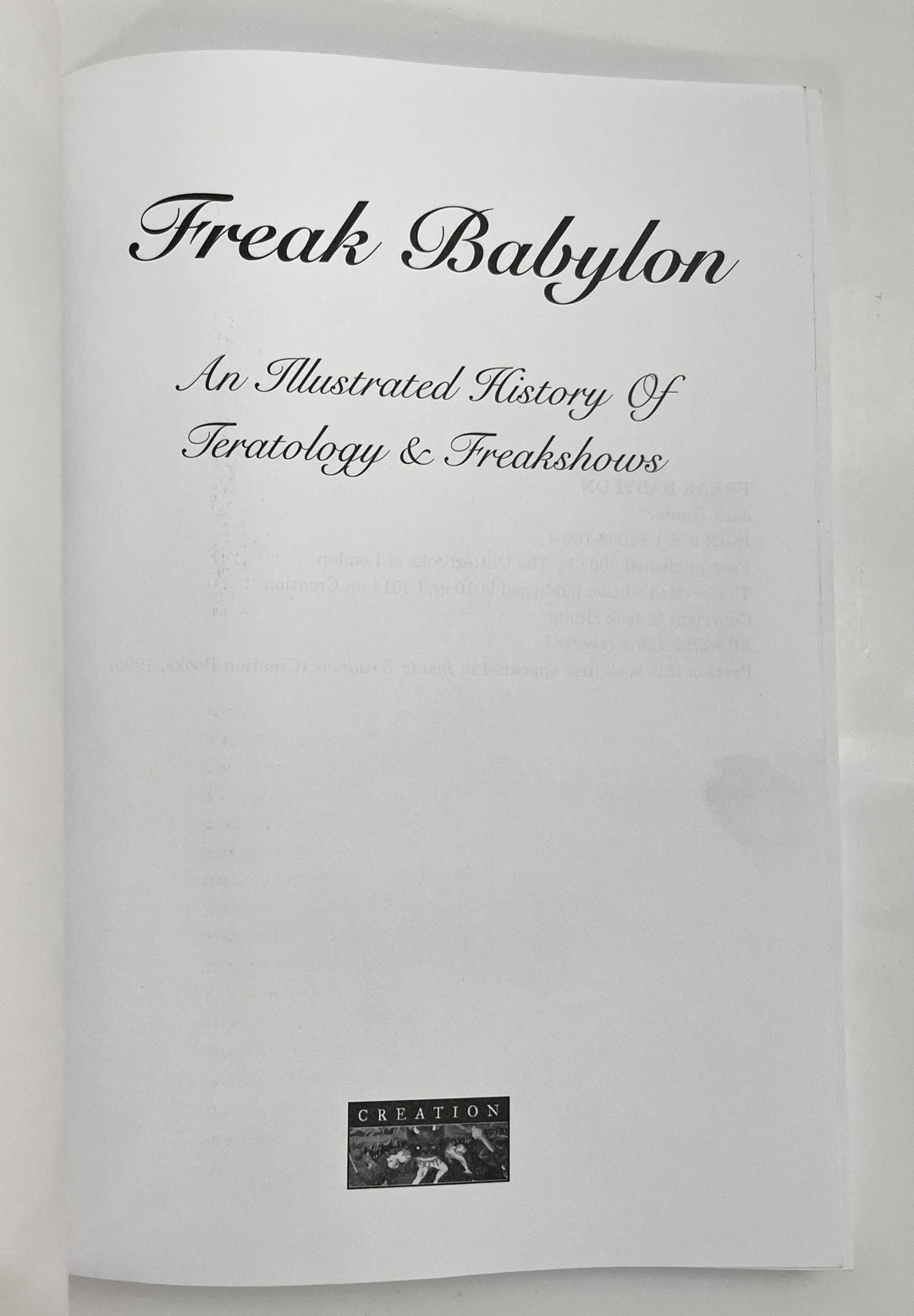 Freak Babylon: Illustrated History of Teratology & Freakshows – Jack Hunter, NEW