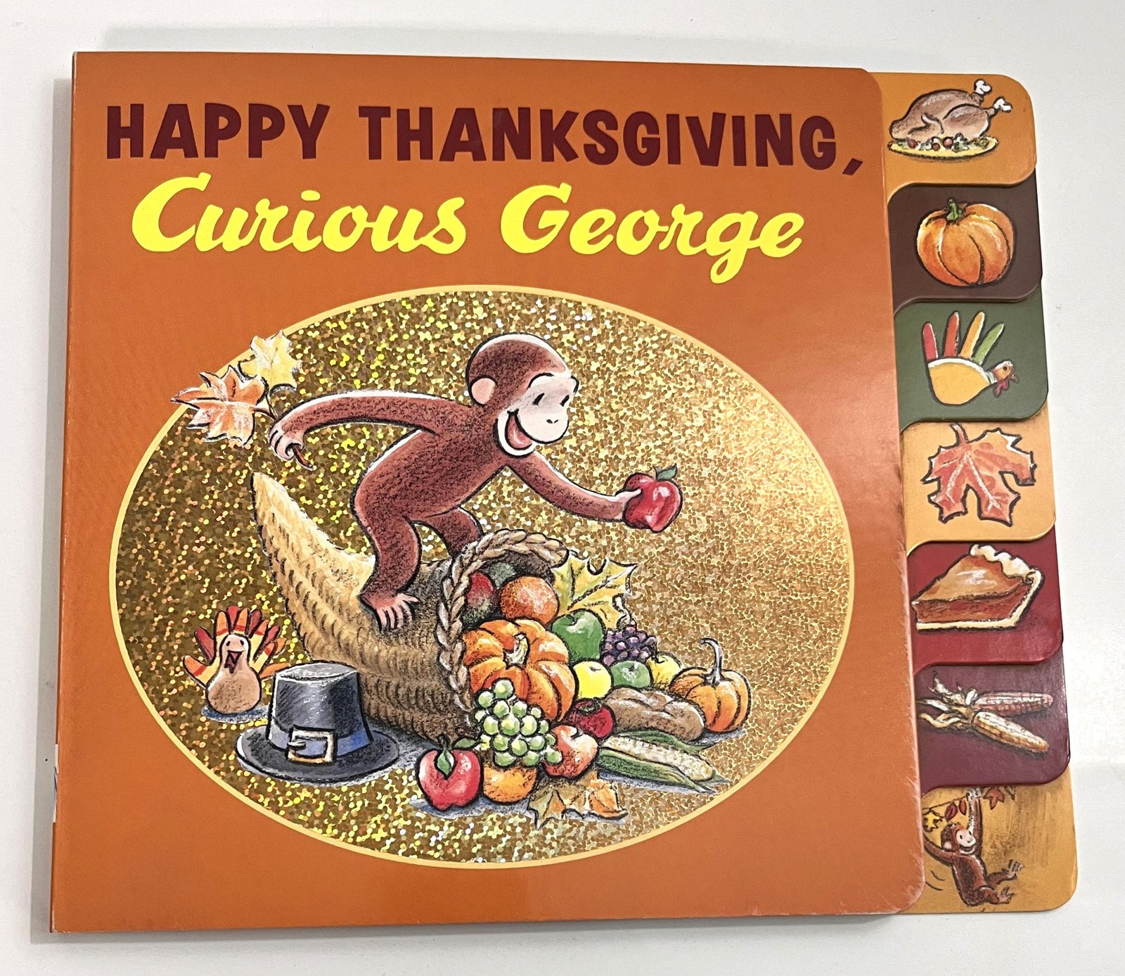 Happy Thanksgiving Curious George Tabbed Board Book NEW