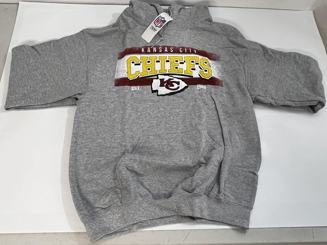 Zubaz Kansas City Chiefs Men’s Gray Hoodie, Size Medium, Official NFL