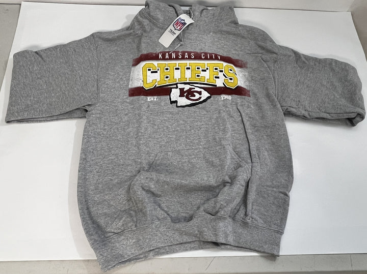 Zubaz Kansas City Chiefs Men’s Gray Hoodie, Size Medium, Official NFL
