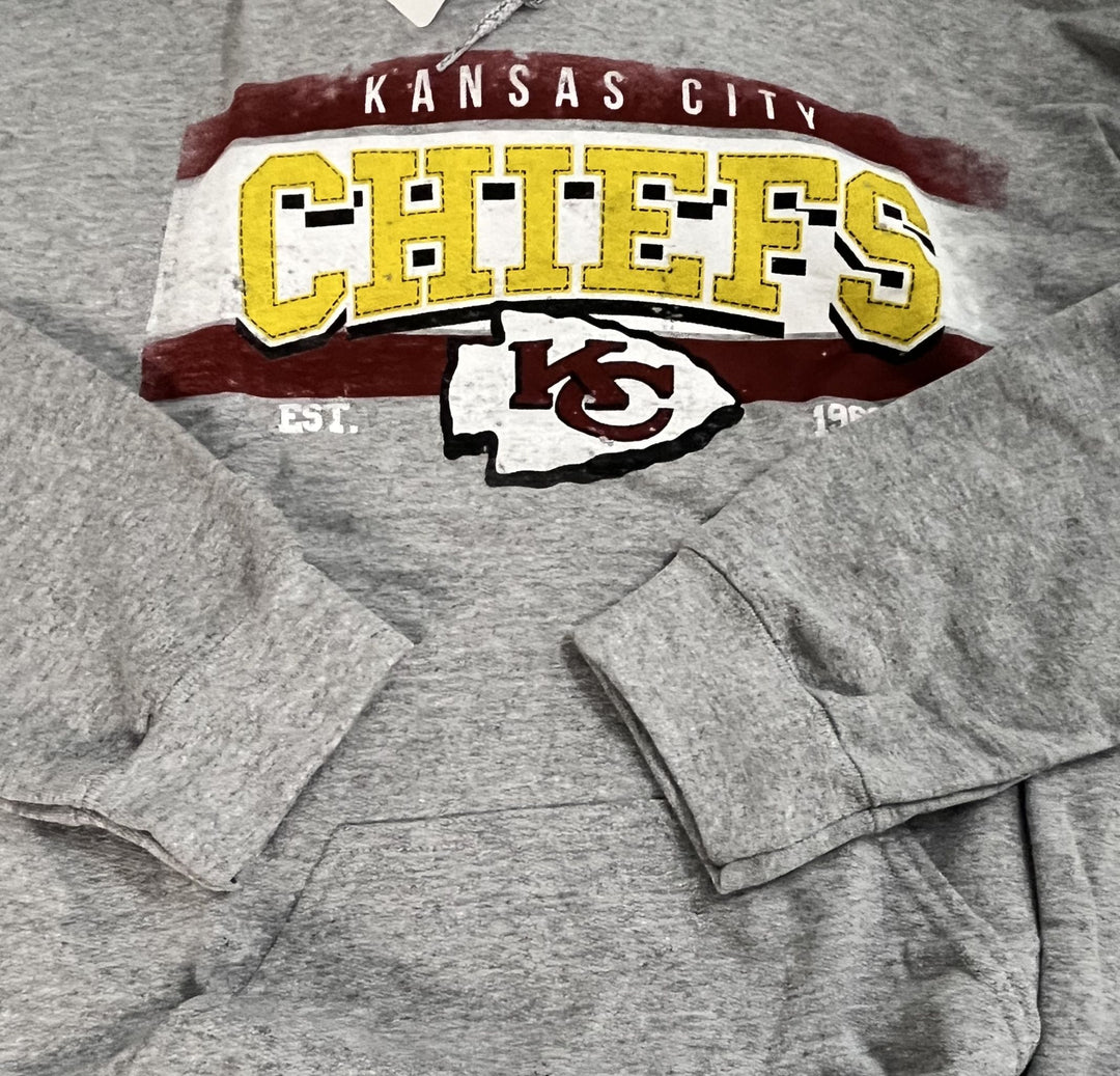 Zubaz Kansas City Chiefs Men’s Gray Hoodie, Size Medium, Official NFL