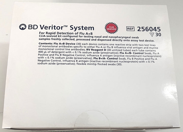 BD 256045 Veritor Influenza A+B Box Of 30 Tests