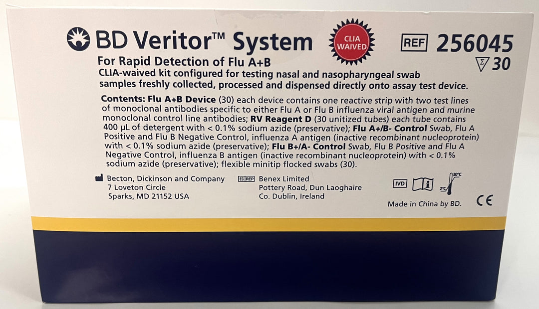 BD 256045 Veritor Influenza A+B Box Of 30 Tests