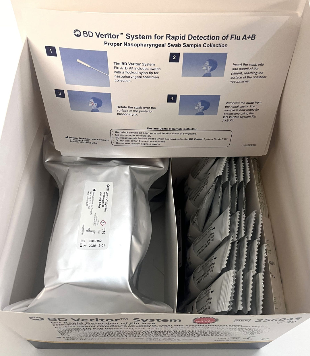 BD 256045 Veritor Influenza A+B Box Of 30 Tests