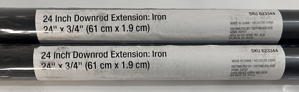 24 in. Iron Downrod Extension, 623344 (2-Pack)