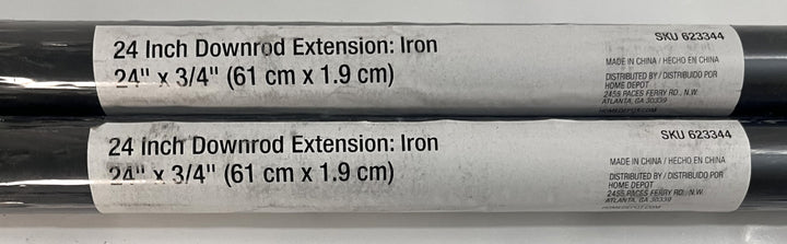 24 in. Iron Downrod Extension, 623344 (2-Pack)