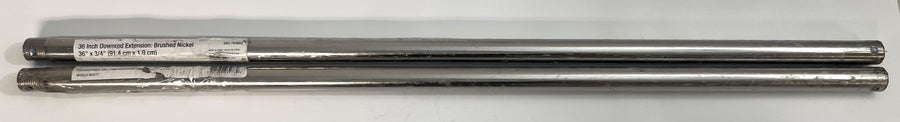 36" Brushed Nickel Downrod Extension, 3/4" Dia, 12 ft. Ceilings 803277 (2-Pack)