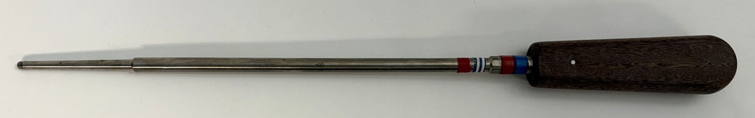Set of three stainless steel spinal pedicle probe instruments with ergonomic dark handles, designed for precision medical procedures by Depuy AcroMed.