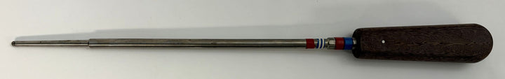 Set of three stainless steel spinal pedicle probe instruments with ergonomic dark handles, designed for precision medical procedures by Depuy AcroMed.