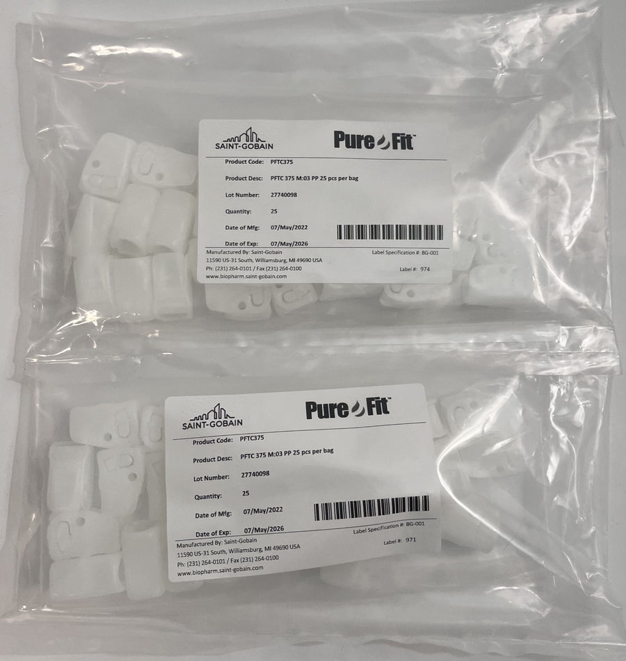 Saint-Gobain Pure-Fit Tube Clamps PFTC375 M:03 PP (2 Packs, 25 pcs Each)