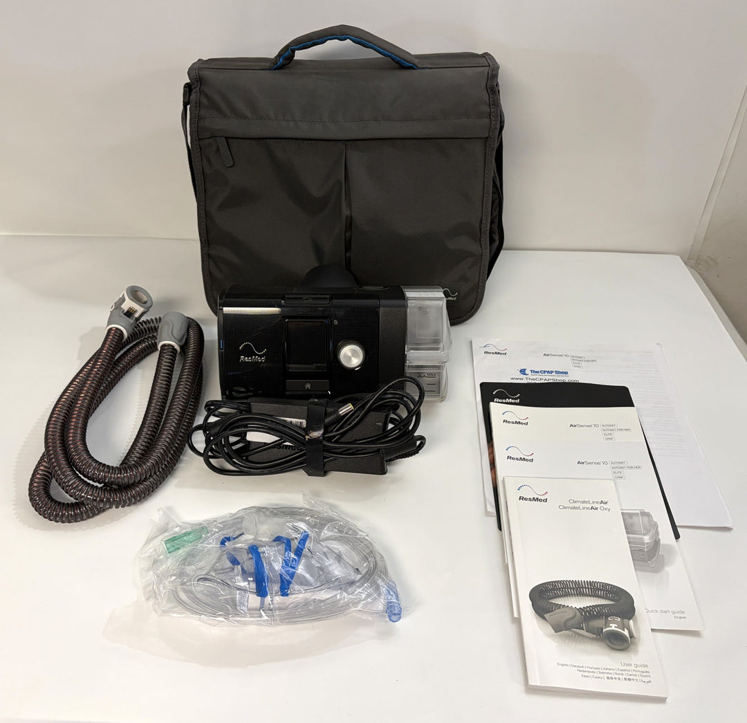 ResMed AirSense 10 AutoSet CPAP Machine Bundle with Heated Tube &amp; Travel Bag - Pre-Owned (8,740+ Hours)