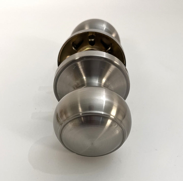 Probrico keyless interior door knob with satin nickel finish, modern design, and easy installation.