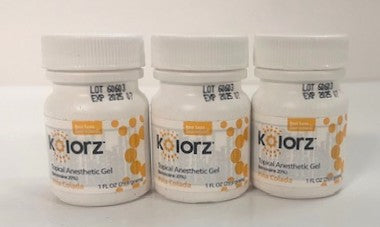 Kolorz 20% Benzocaine Topical Anesthetic Gel Pina Colada 1oz (3-Pack) 