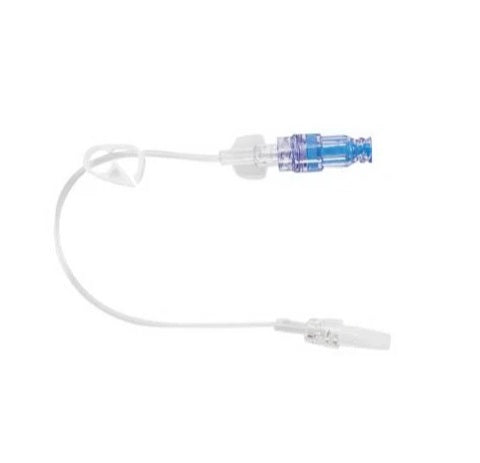 MaxZero Pressure Rated Extension Set, 50 per case. Provides zero-reflux fluid delivery for enhanced patient safety and care.