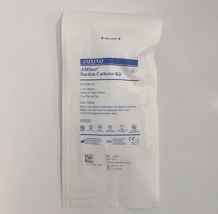Amsino AMSure AS381 6Fr. Suction Catheter Kit (50/Case)