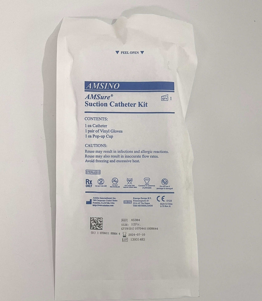Amsino AMSure AS384 12Fr. Suction Catheter (50/Case)