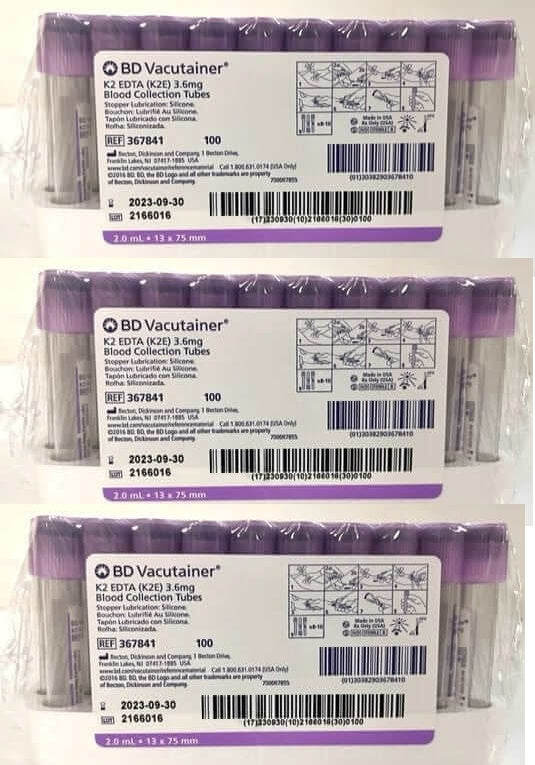 BD Vacutainer 367841 K2 EDTA Blood Collection Tubes