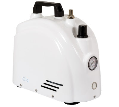 Cliq CX-500 Medical Compressor, 50 PSI, reliable and compact, is intended to administer humidified air or medication into the airways to treat respiratory disorders.