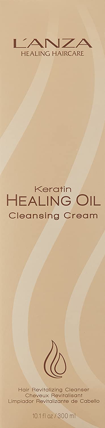 L’ANZA Keratin Healing Oil Cleansing Cream - Restores, Revives, and Nourish Dry Damaged Hair & Scalp, With Restorative Phyto IV Complex, Protein and Triple UV Protection (3.4 Fl Oz)