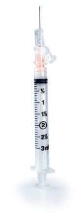 McKesson Prevent SG 3ml Syringe with Glide Safety Needle 25G x 5/8" (50-Pack)