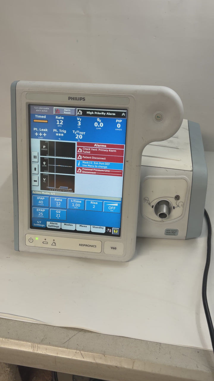 Philips Respironics V60 Ventilator Medical Unit - Powers On / Blower Works