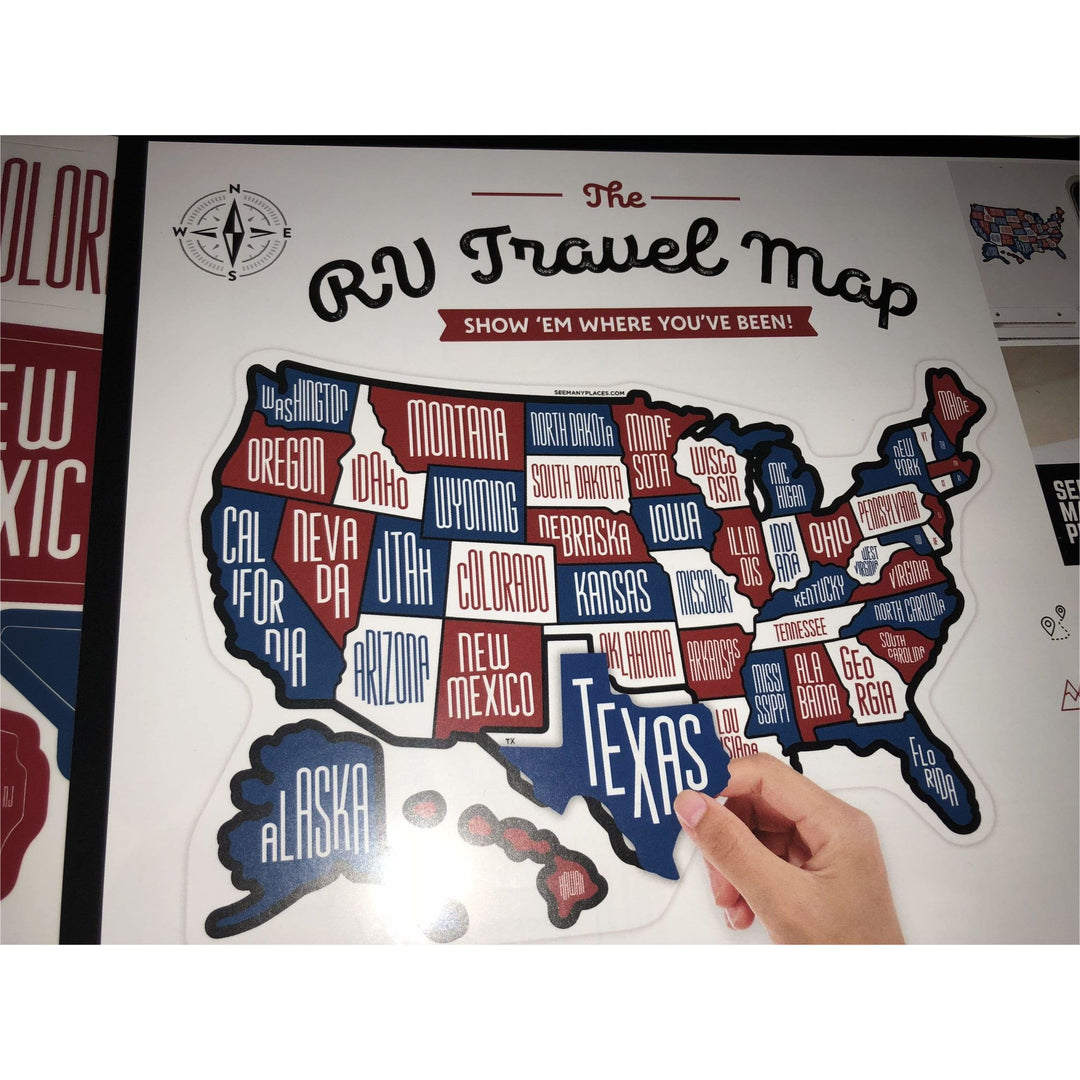 Map Sticker For Your Rv Rv State Sticker Travel Map Of The United States 19