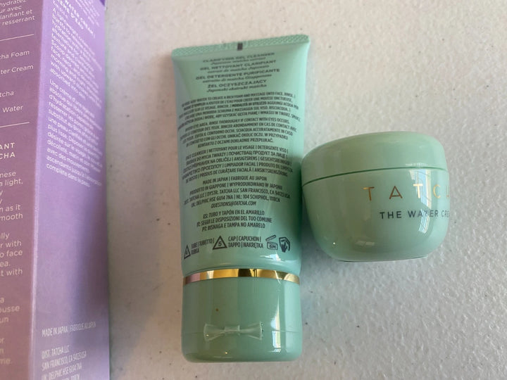 Tatcha Bundle of 2 - The Water Cream 15mL &amp; Matcha Foam Cleanse 50mL NEW