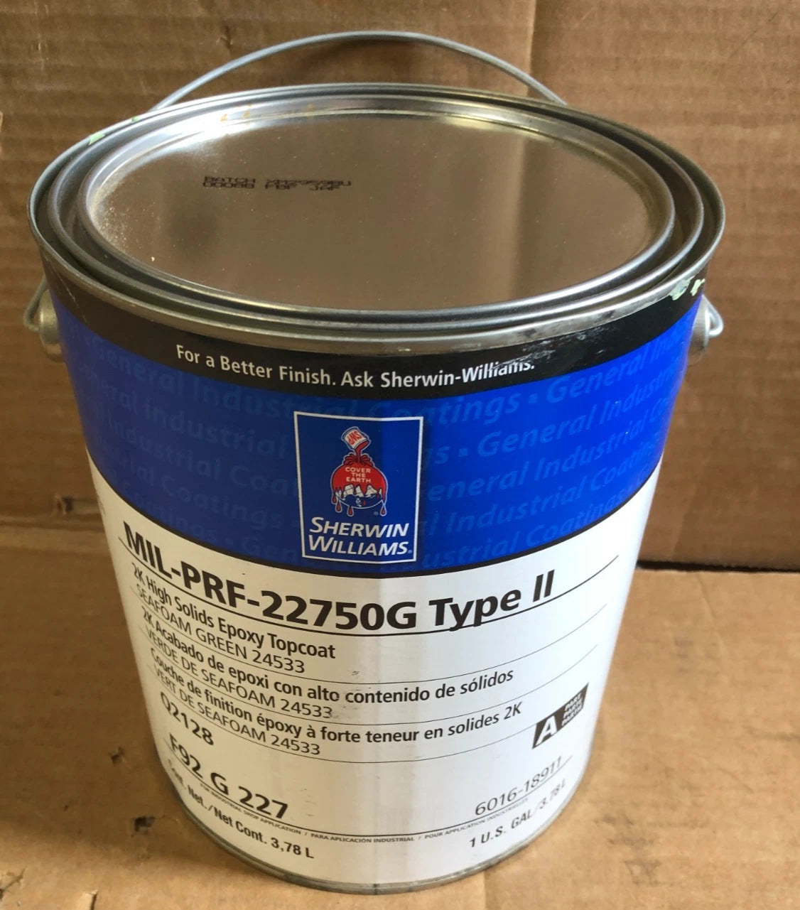 Sherwin Williams MIL-PRF-22750G Type II epoxy topcoat 1 gallon seafoam green expired 04/2021 sealed can