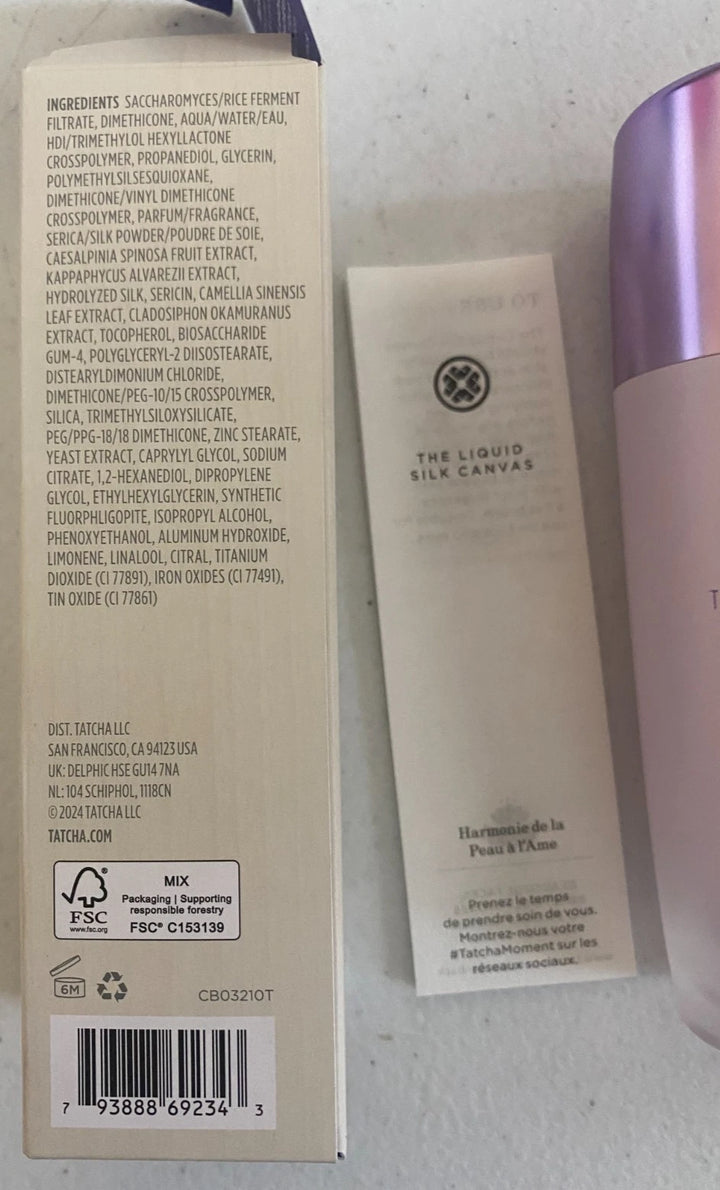 OEM Tatcha The Liquid Silk Canvas Primer Featherweight 1oz/30mL FULL SZ SEALED $55