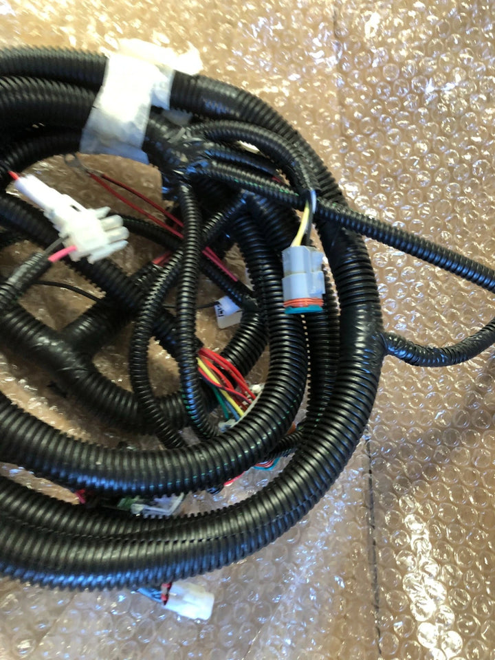 Yamaha OEM J5A-H2590-10-00 new golf cart wire harness assembly with black corrugated protective tubing and multicolor electrical connectors