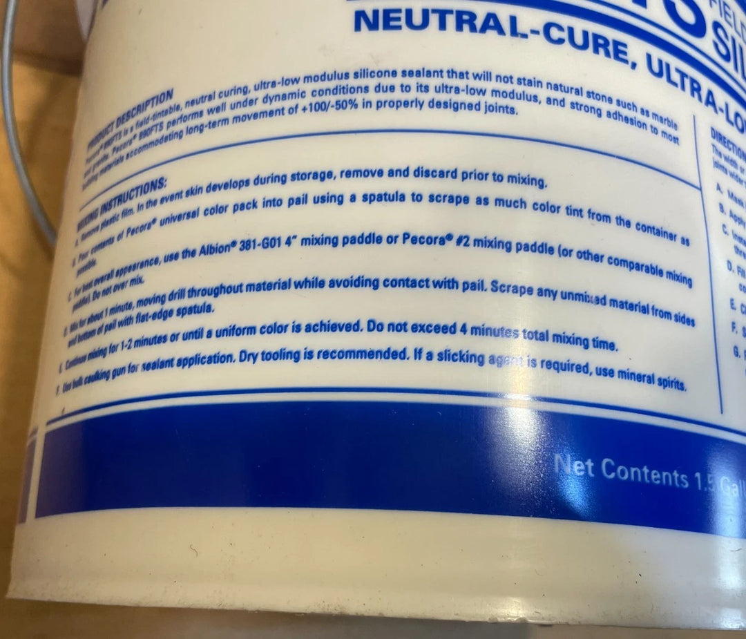 Pecora 890FTS Neutral-Cure Ultra-Low Modulus Silicone Field Tintable 1.5 GALLONS