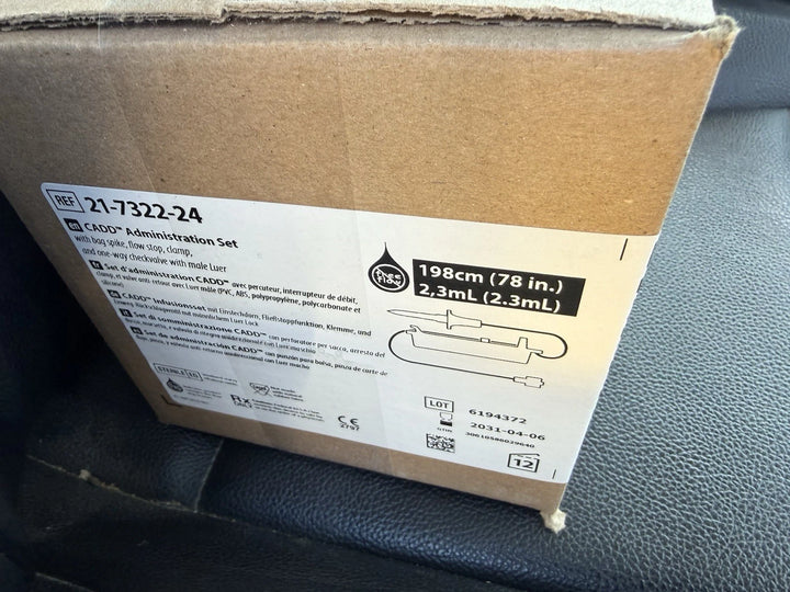Smiths Medical CADD Administration Set 21-7322-24 IV 78 Inch Tubing No Ports EXP 4/6/2031