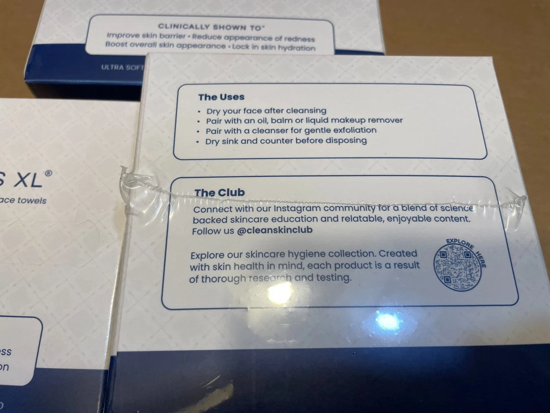 Clean Skin Club Clean Towels XL – 3 Pack (150 Total) 100% USDA Biobased Face Towels