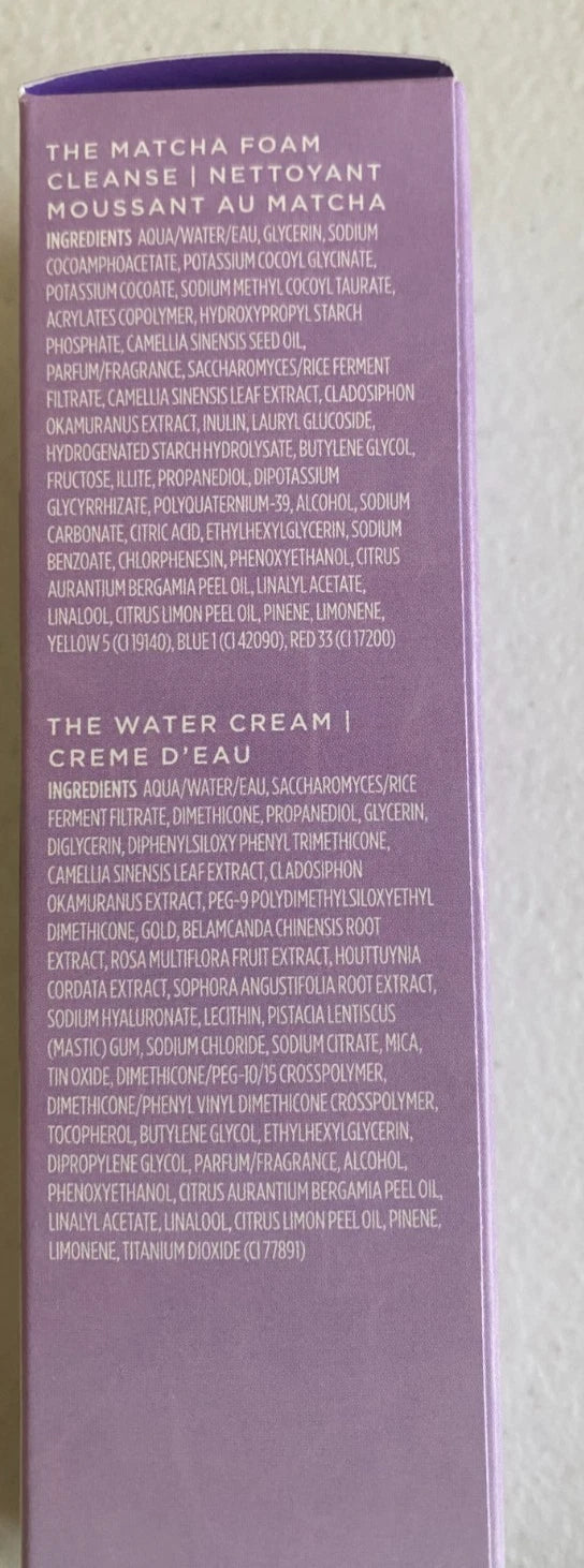 Tatcha Bundle of 2 - The Water Cream 15mL &amp; Matcha Foam Cleanse 50mL NEW