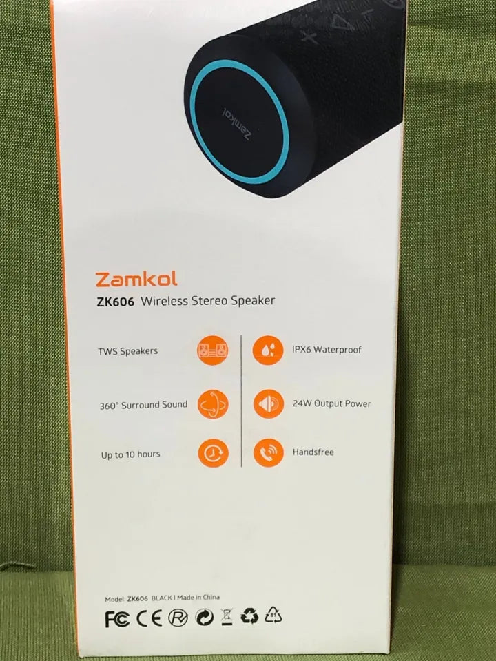 Zamkol ZK606 Pro Portable Wireless Bluetooth Speaker Enhanced Bass