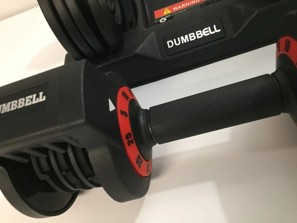 2 Adjustable Dumbbells 5-25 lbs Each | Quick Dial Select Home Gym Set 50 lbs Total